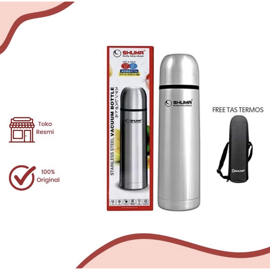 TERMOS AIR PANAS & DINGIN SHUMA STAINLESS STEEL 750 ML - FREE TAS TERMOS