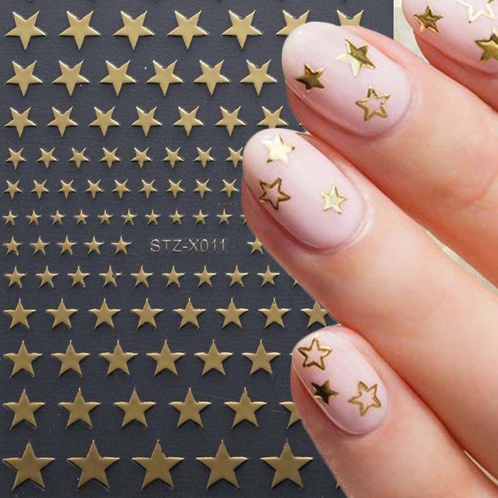Mxbeauty Bunga Stiker Kuku Wanita Retro Kupu-Kupu Bulan Daisy Nail Art Dekorasi