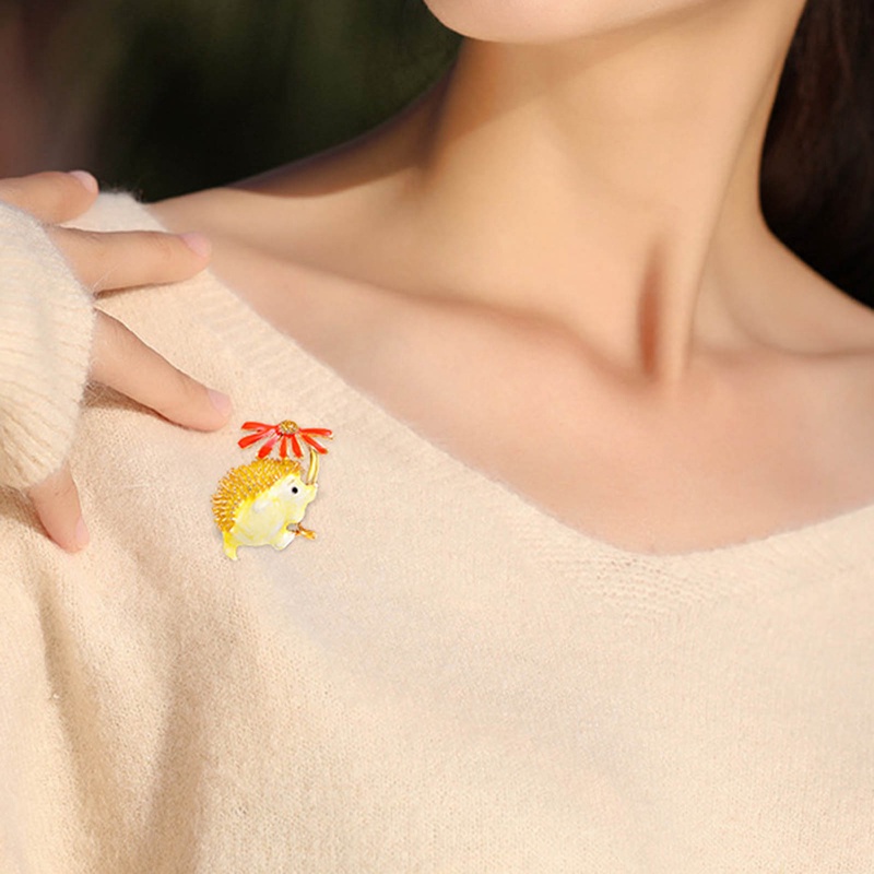 Lucu Bunga Landak Bros Wanita Hewan Peliharaan Pesta Kantor Kausal Bros Pin Hadiah