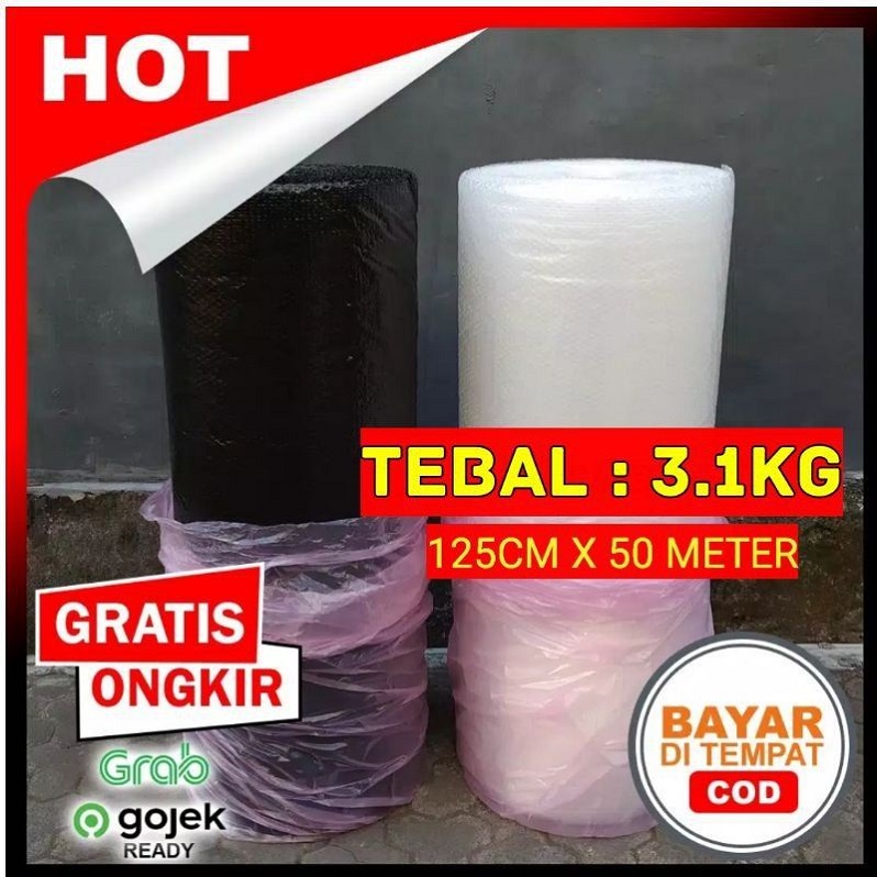 

Bubble Wrap Roll 125cm x 50m hitaam bening surabaya