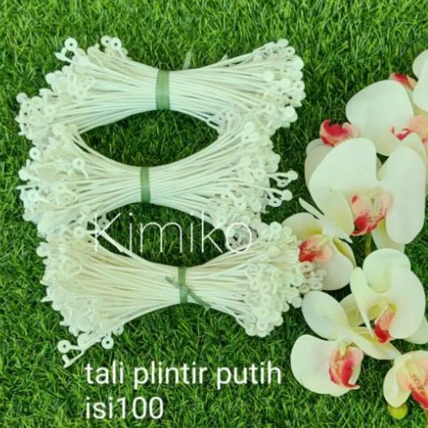 

H28 Tali plintir putih untuk tas jinjing isi 100. pegangan plastik pouch. Tali sovenir dan pouch STOCK TERBATAS ⇩