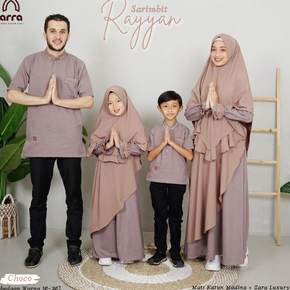 TERBARU Gamis Sarimbit Keluarga Ayah Ibu Anak Series Rayyan Warna Choco Original Premium Baju Couple