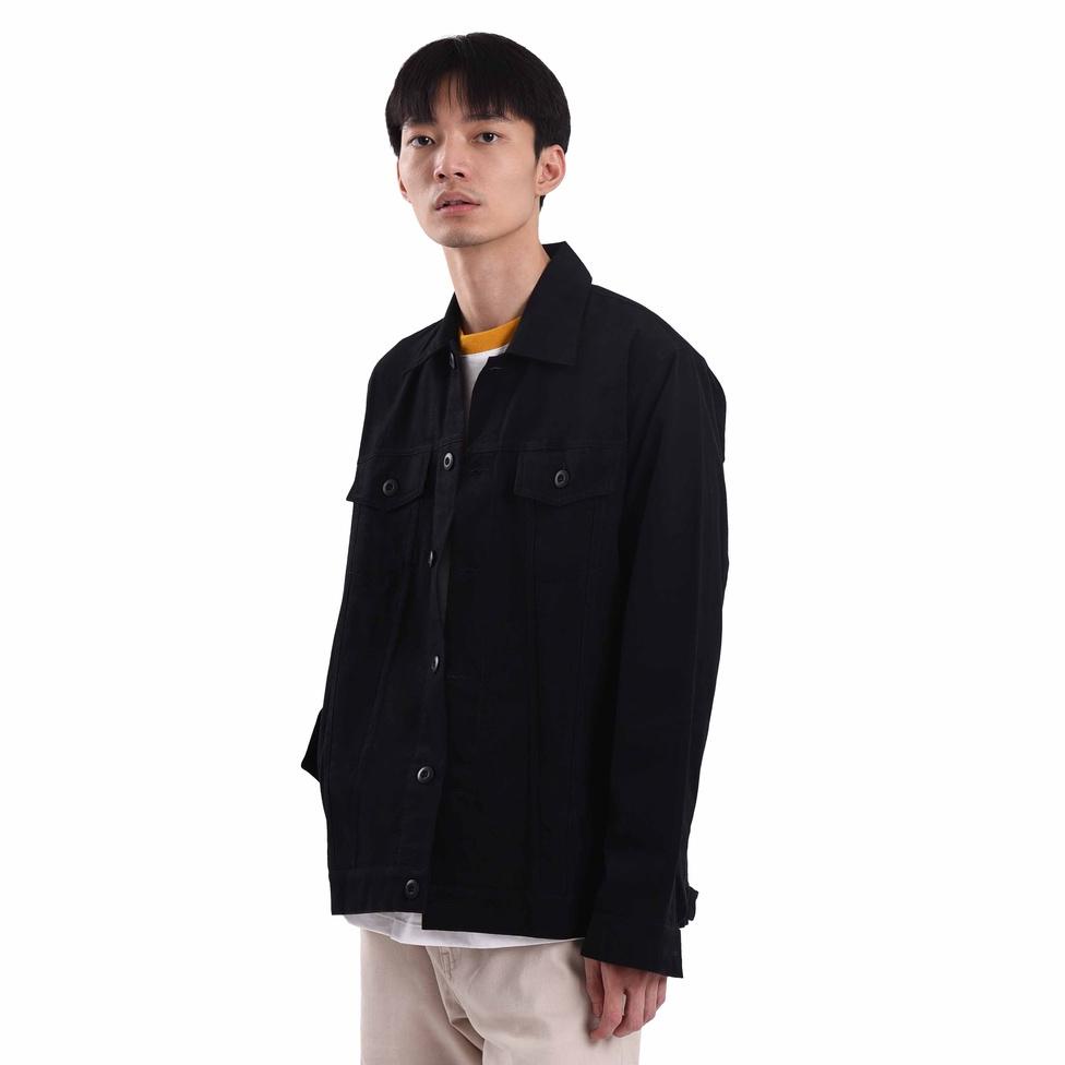 BOOMING ROUGHNECK TJ001 BLACK GORGEOUS TRUCKER TWILL JACKET