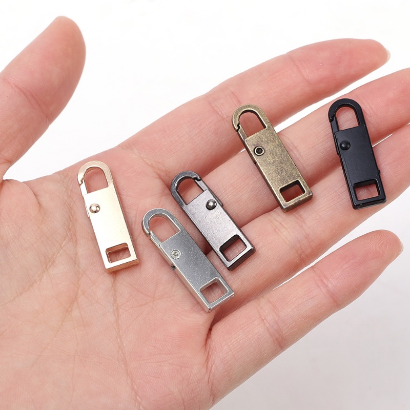 1pc DIY Bebas Alat Yang Dapat Dilepas Ritsleting Tarik Jaket Perbaikan Ritsleting Gesper Tas Logam Pengganti Tarik Tab Zip Lock Aksesoris Pakaian