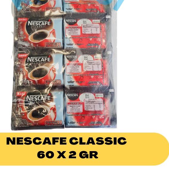 

New |BMH|Nescafe Classic 60 x 2 gr gram tanpa ampas sachet