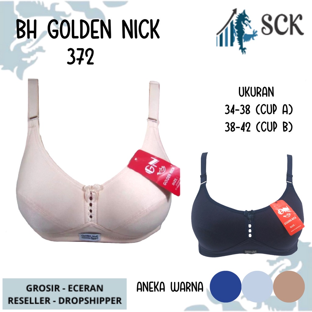 BH Wanita GOLDEN NICK 372 / Sport BH Busa Tipis Tanpa Kawat 34-38 kait 2  / Pakaian Dalam Cewek - sckmenwear GROSIR