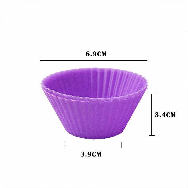 12pcs Cetakan Cupcake / Muffin / Cokelat / Dessert Bahan Silikon Warna Acak