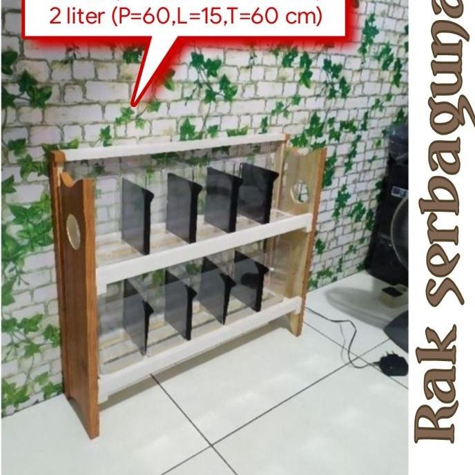 ◊ rak cupang/Guppy + LED strip minimalis, rak buku, rak multifungsi,rak soliter 2 liter,rak soliter 