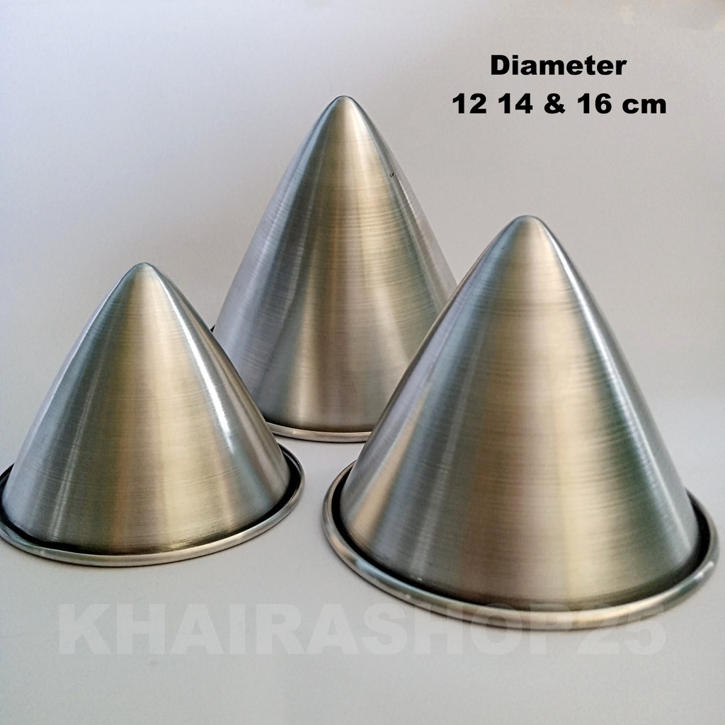 Cetakan tumpeng press tanpa sambungan ukuran 12 14 dan 16 cm Cetakan nasi tumpeng