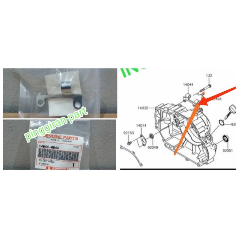 breket kabel kopling KLX 150 KLX150 Original