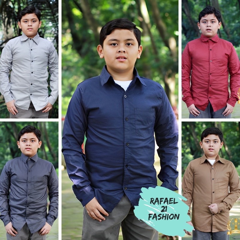 Hem Anak Laki Laki Lengan Panjang Polos Umur 8 9 10 11 12 13 Tahun L08D