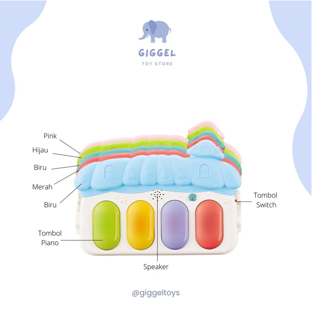 [ Giggel ] Baby Play Gym / Mainan Anak Bayi Rattle / Piano Playmat Mat