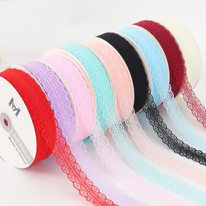 

✨BEST✨ -1 ROLL Korean Pita Renda Lace Ribbon - Merah- 1.1.23