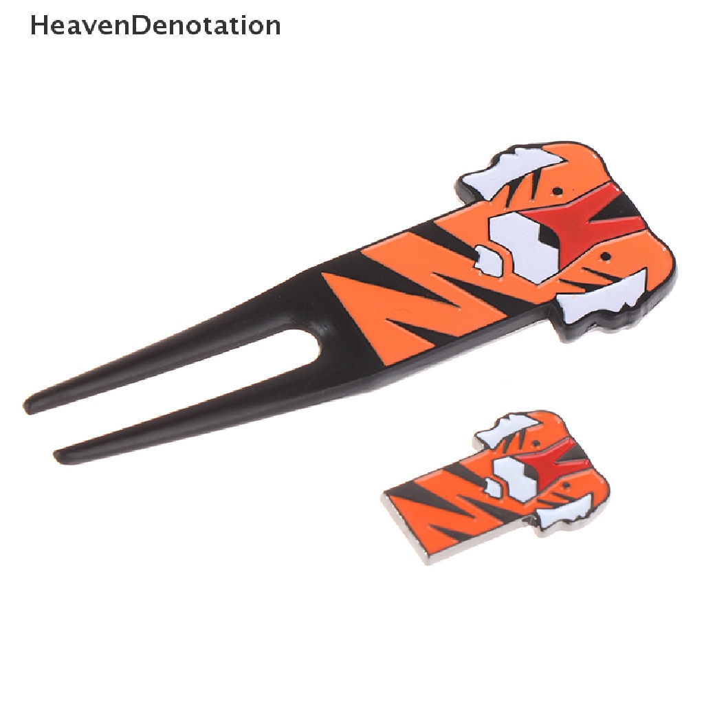 [HeavenDenotation] Penanda Golf Motif Kartun Macan Alat Perbaikan Penanda Bola Golf Aksesoris Golf HDV