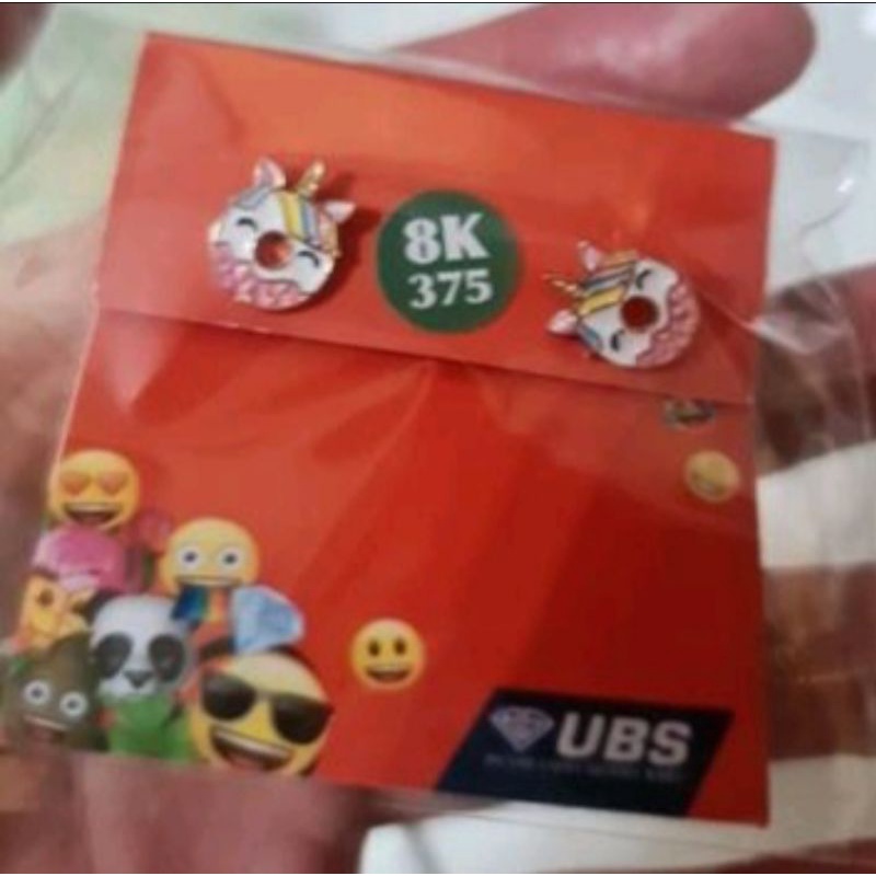 Anting anak toge unicorn donat UBS kadar 8K 375