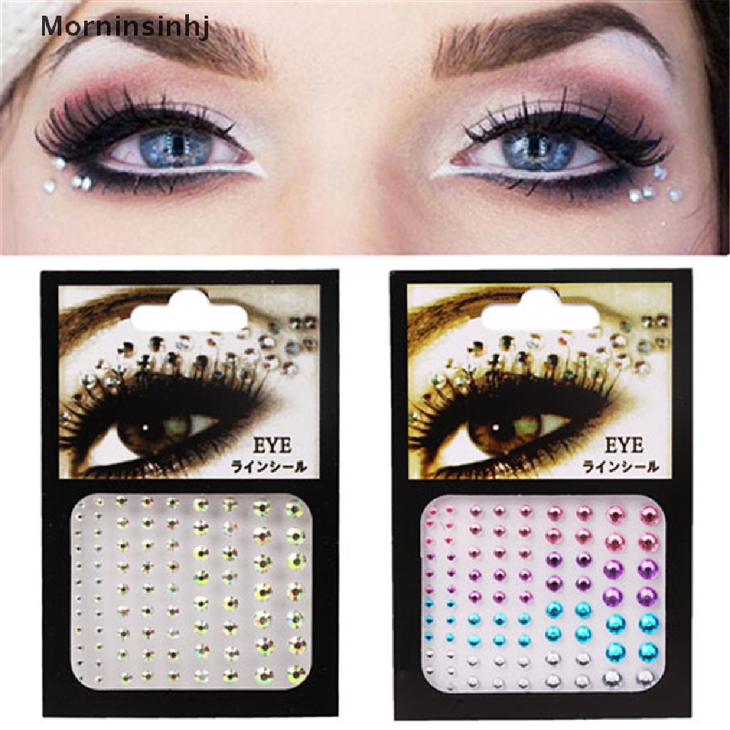 Mornin Stiker Tato Glitter Berlian Makeup Eyeliner Eyeshadow Wajah Berlian Imitasi Stiker id