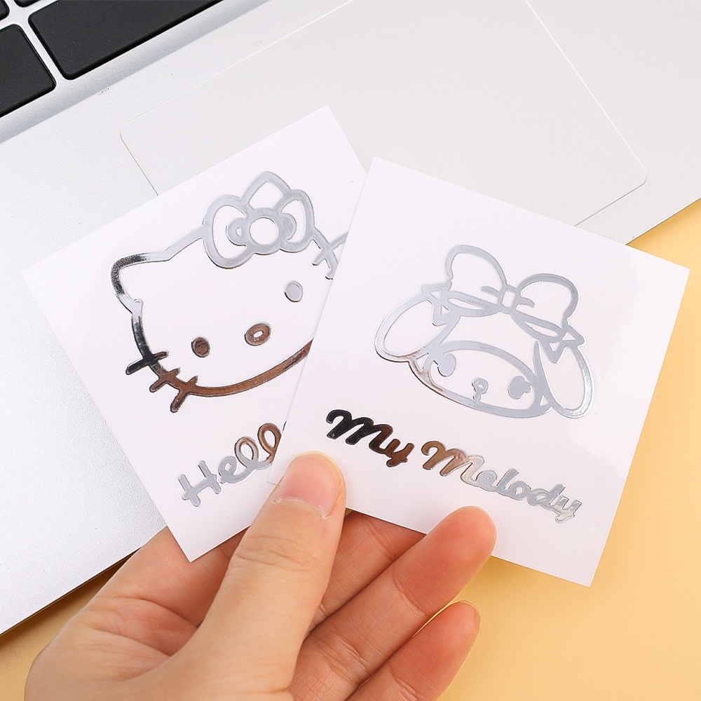 [Harga Grosir] Sanrio Metal Stiker Alat Tulis Stiker Kartun Anime Dekorasi Sticker Diy Akun Tangan Laptop Cangkir Air Stiker Tahan Air Kuromi My Melody Hello Kittys Sticker