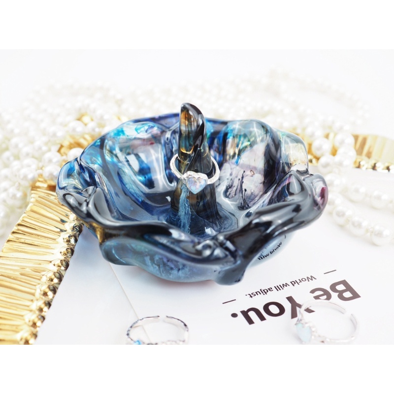 Siy Mawar Berbentuk Tempat Cincin Cetakan Silikon Display Perhiasan Berdiri Cetakan Resin Perhiasan Kecil Ring Dish Mold Mudah Digunakan
