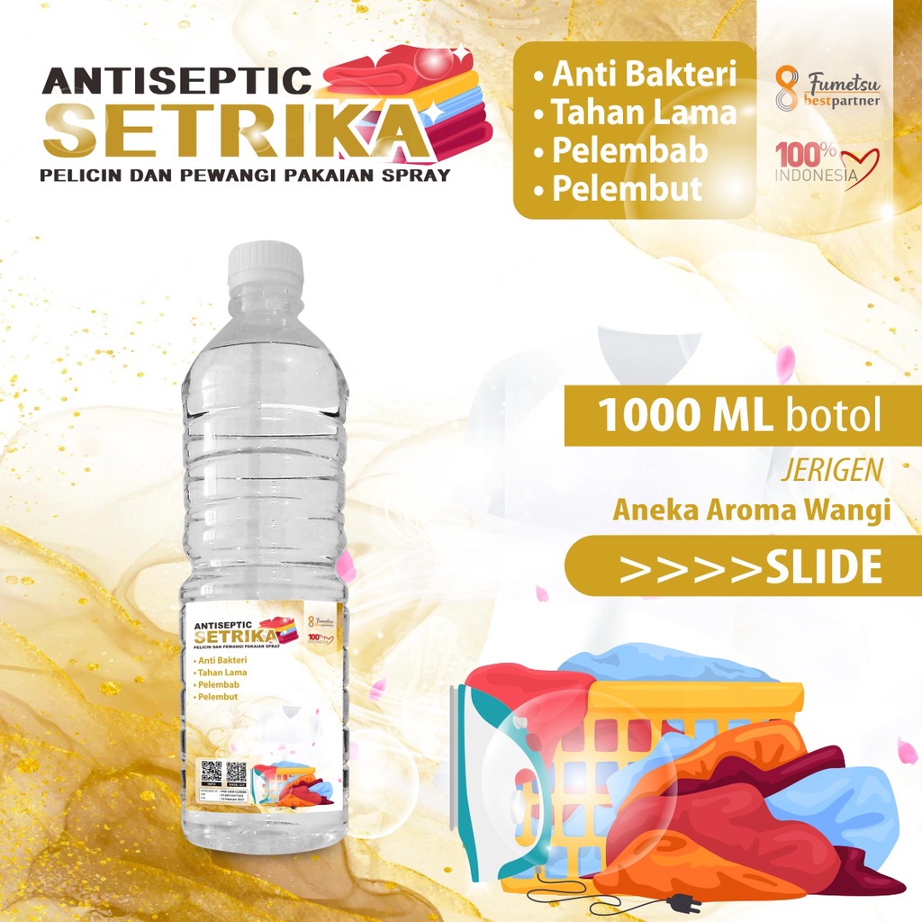 Pelicin Setrika Dan Pewangi Pakaian Aroma Parfum Segar Kemasan 1Liter PET