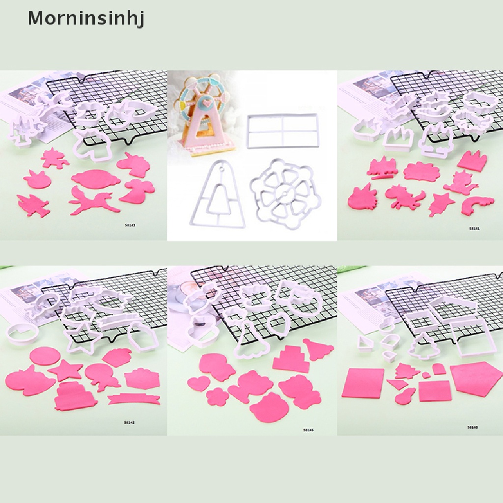 Mornin 1Set Kartun Taman Hiburan Ferris Wheel Hewan Laut Frosg Plastik Cetakan Kue Kering Cake Decorag Tools Diy Cetakan Kue Alat id