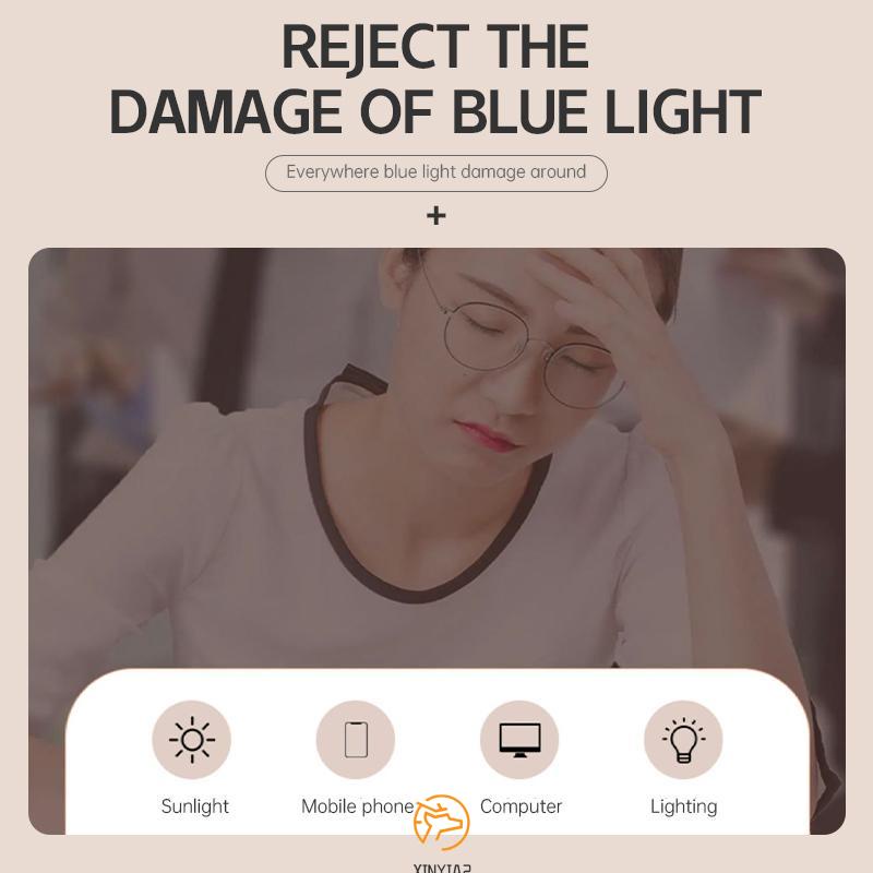 【COD】Ultra-light Large Square Frame Blue Light Blocking Glasses Women Plain Transparent Color Frame  Fashion Kacamata Anti Cahaya Biru Miopia Logam Korea Pria Dan Wanita