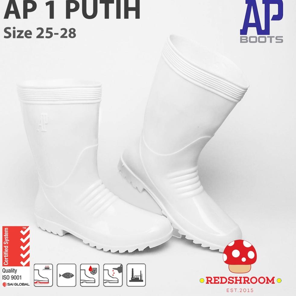 TERMURAH Sepatu Boot Pendek AP BOOTS AP 1 PUTIH PERAIRAN PERIKANAN