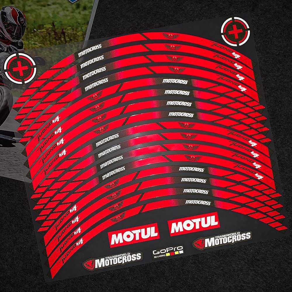 Stiker Roda Reflektif Motor Honda Suzuki Stiker Hias Lokomotif Ban Pinggiran Dalam Sticker Cover Scratch Stiker Anti Air Tabir Surya Decal