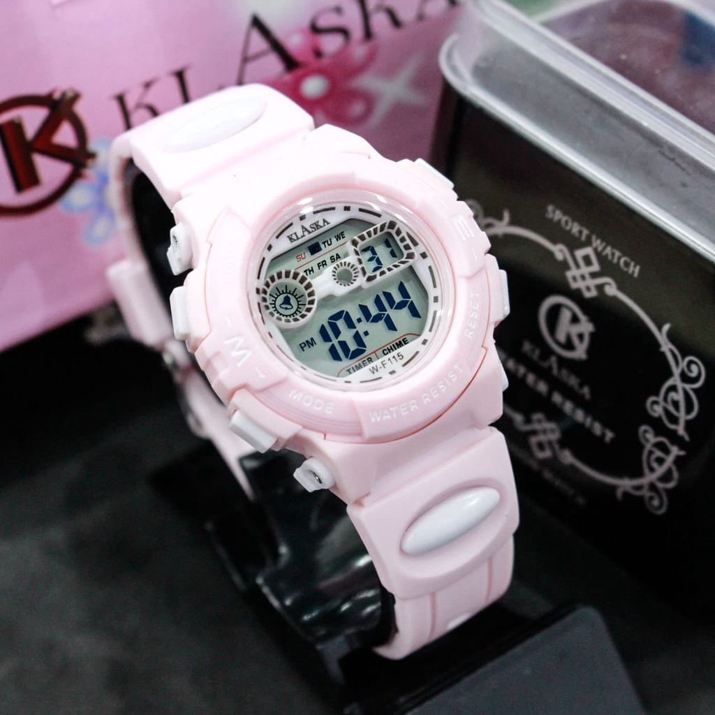 JAM TANGAN KLASKA WATCH ORIGINAL W-F115/WATERRESISTENT