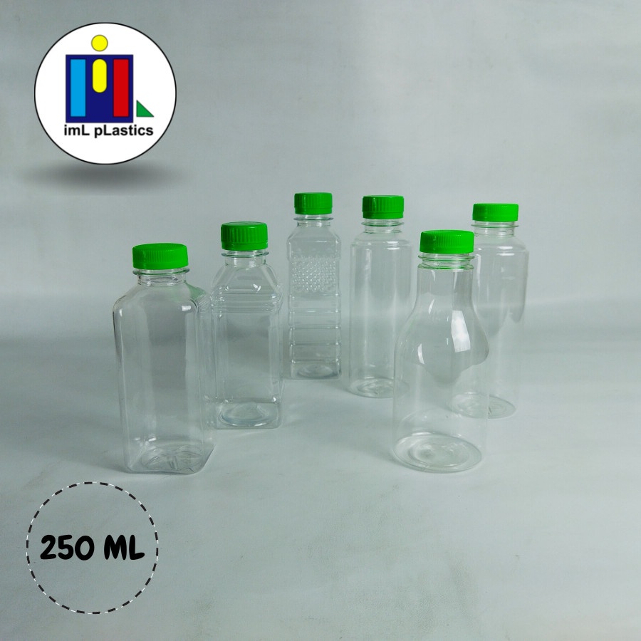 BOTOL PLASTIK 250ML + TUTUP BOTOL KEMASAN (PER BALL) - 1 BALL