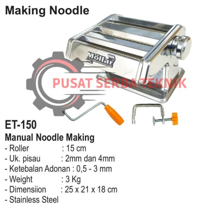 Gilingan Mie Manual/Mesin Cetak Mie/Noodle Maker MOLLAR ET-150
