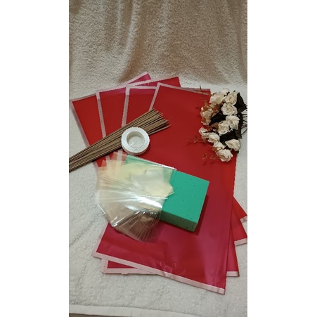 paket bahan buket lengkap / paket pemula untuk belajar membuat buket bouqet murah.