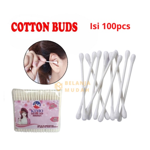 COTTON BUD Kimo isi 100pcs / COTTONBUD KIMO PEMBERSIH TELINGA PREMIUM ISI 100pcs