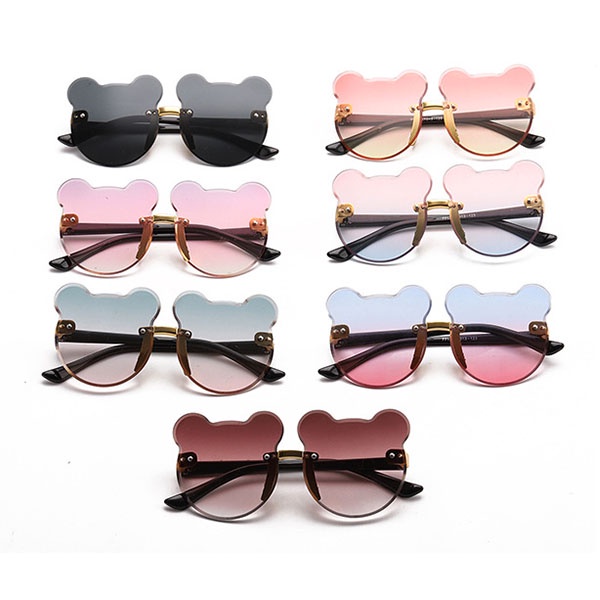 Kacamata Hitam Anak Karakter Beruang / Kacamata Bayi Transparan Cute Import Sunglasses / TV-102