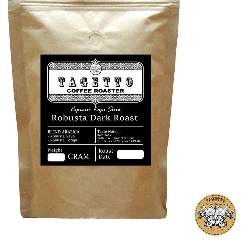 

✾ ESPRESSO KOPI SUSU ROBUSTA DARK ROAST / HITAM BERMINYAK 1KG ➺