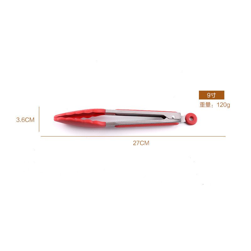 LDS Capitan Makanan Kue Dan Gorengan Warna / Food Tongs Silicone Stainless / Capitan Silikon Murah Anti Lengket Quality Premium Import