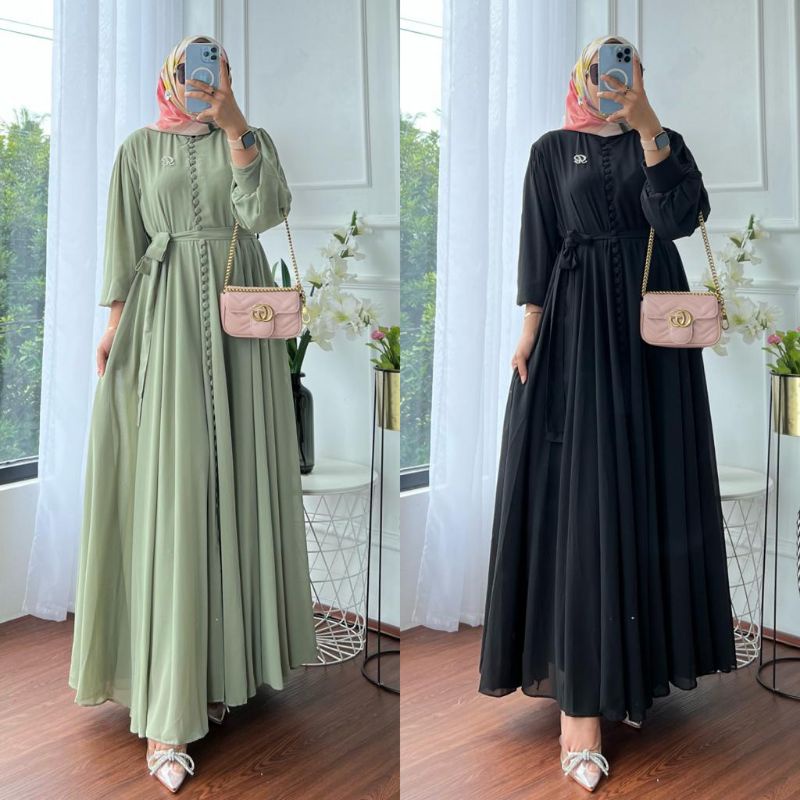 Gamis terbaru 2023 lebaran wanita maxi kancing 1000+free bros
