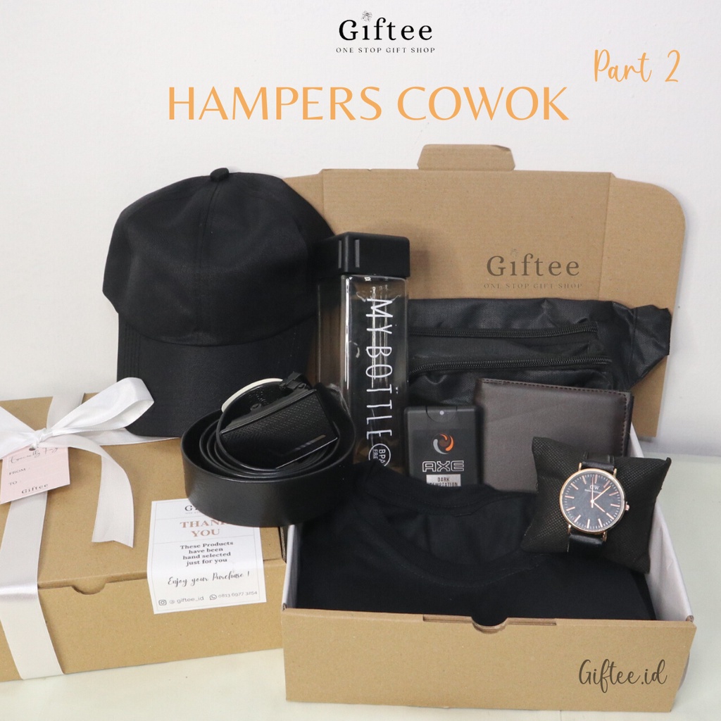 HAMPERS PRIA PRIDE KADO ULANG TAHUN COWOK KAOS JAM PARFUM TAS TOPI DOMPET HADIAH WISUDA