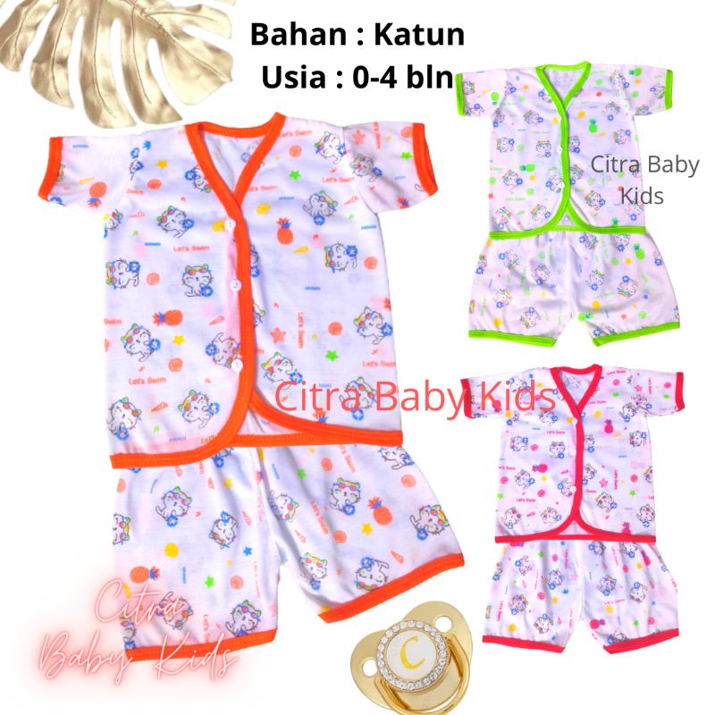 Setelan Bayi Lengan Pendek Baju Bayi Baru Lahir Tangan Pendek Set Baby Newborn SETELAN PENDEK KTTY