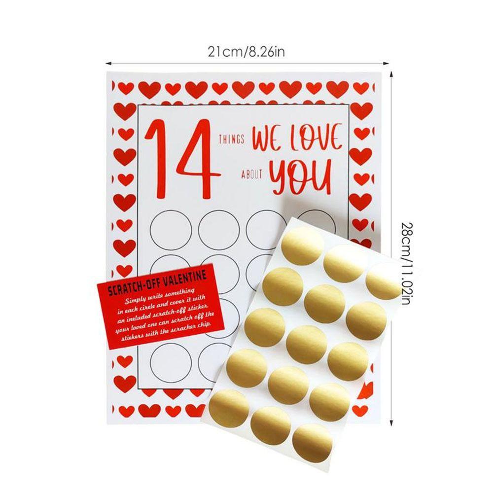 Solighter Valentine Scratch Off Print Kartu Cetak Kardus Putih Romantis 14hal Aku Suka Kamu