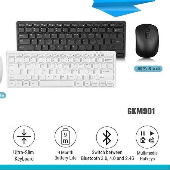 ➾ GKM901 MINI KEYBOARD WIRELESS + MOUSE WIRELESS TERMURAH COMBO SET ♪
