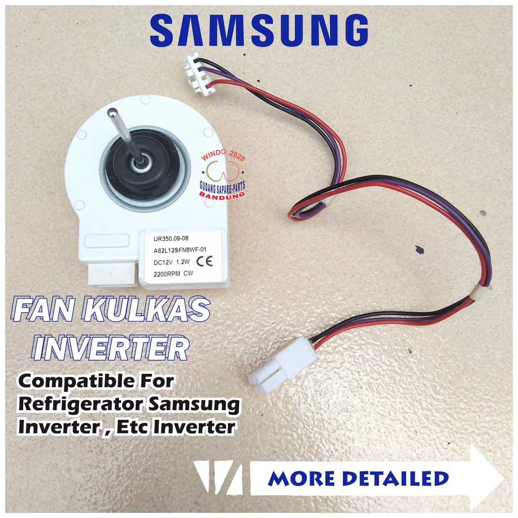 Motor Fan Kulkas Samsung Inverter - Fan Motor Evavorator Kulkas Inverter 3 kabel 12VDC