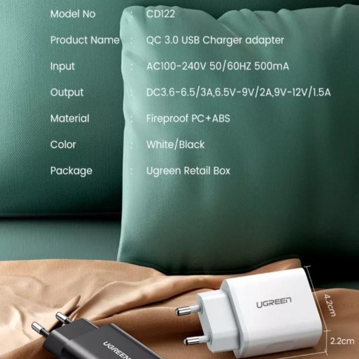 Ugreen Fast Charger 3A QC 3.0 Original - Wall Charger Ugreen QC 18W 3A