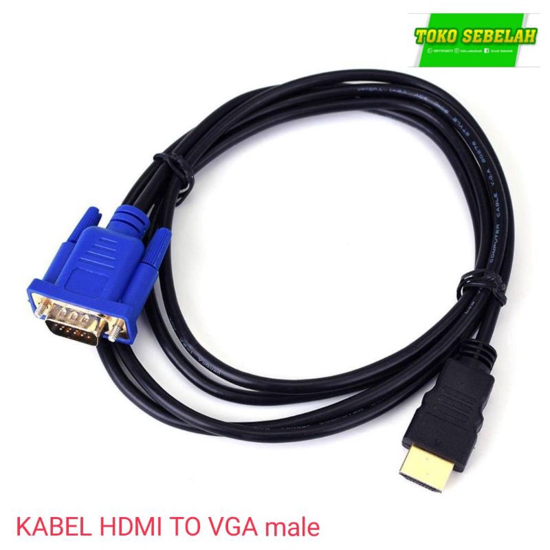KABEL HDMI MALE TO VGA MALE 3 METER SERAT BAGUS UNTUK DIGITAL DAN ANALOG GARANSI TOKO 6 BULAN