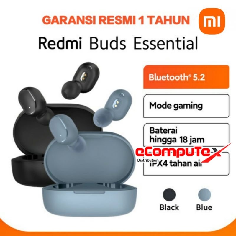 HEADSET EARPHONE TWS XIAOMI REDMI BUDS ESSENTIAL GARANSI RESMI