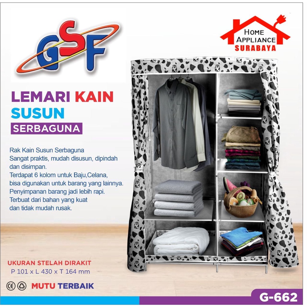 Lemari Pakaian - Baju Kain - Rak Kain Portable Praktis GSF 661 / 662 / 663