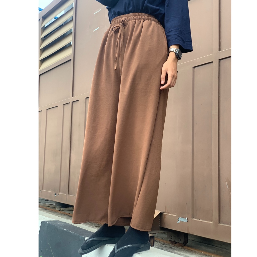DAILY HIGHWAIST LOOSE PANTS KULOT CRINCLE AIRFLOW SIZE JUMBO