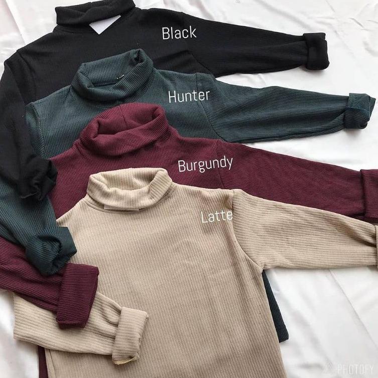 Menarik TURTLENECK WANITA LENGAN PANJANG/KAOS RIB PREMIUM/ KAOS TURTLENECK WANITA/ KAOS LENGAN PANJA