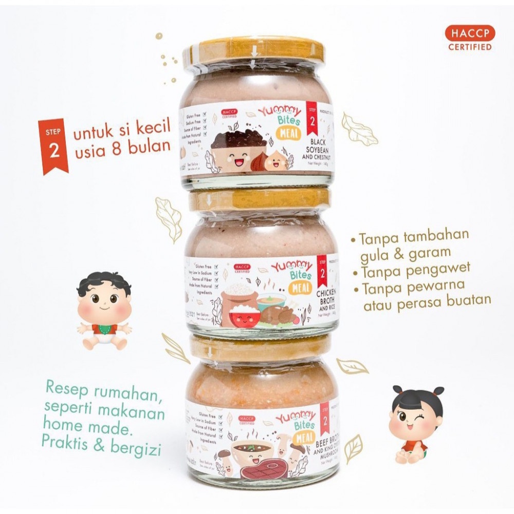 YUMMY BITES MEAL STEP 1 STEP 2 STEP 3 145gr JAR BOTOL KACA