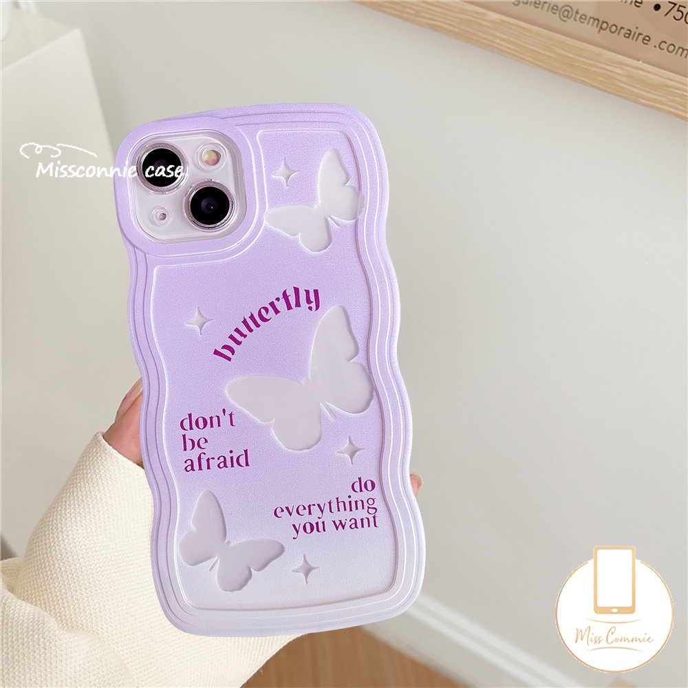 Case Redmi Note11 11s 10 9 8 10s 9s 10 Pro Max Redmi 12C 10C 9T 10 9A 9C 9 A1 10A A1+POCO M3 X3 NFC Pro Mi 11T Pro Fantastic Butterfly Purple Gradient Wavy Edge Soft Case