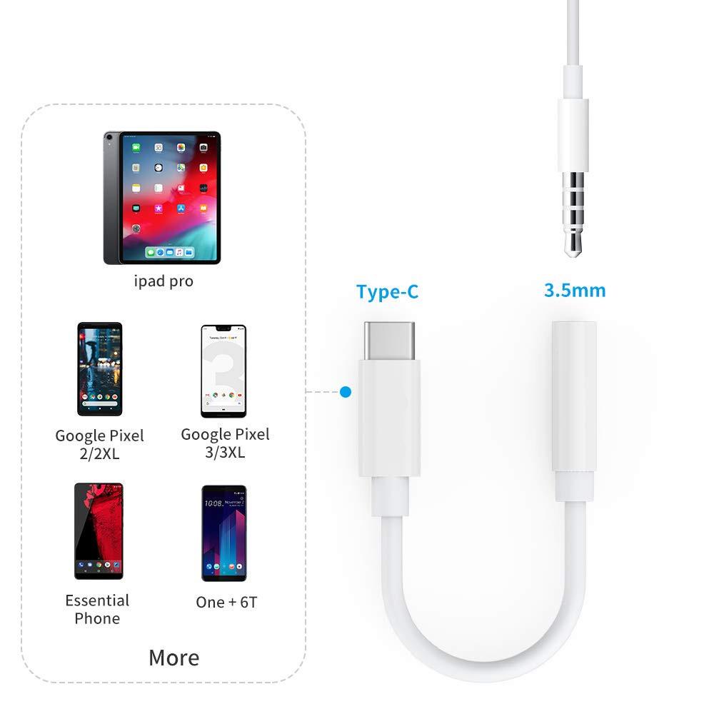 Audio Type C conventer kabel audio USB type-C to jack 3.5mm audio kabel pembagi miac headset phone light